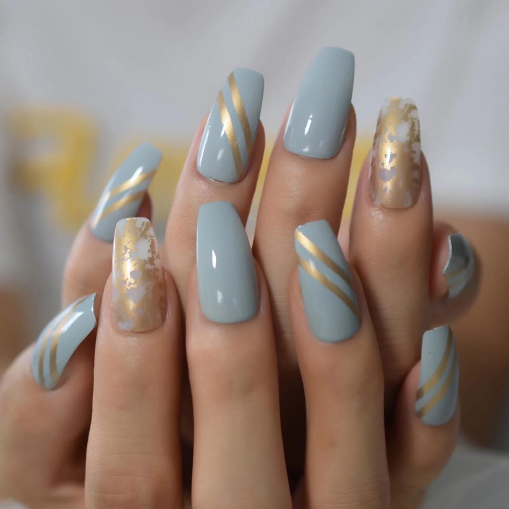 'Gold Foil' Press On Nails