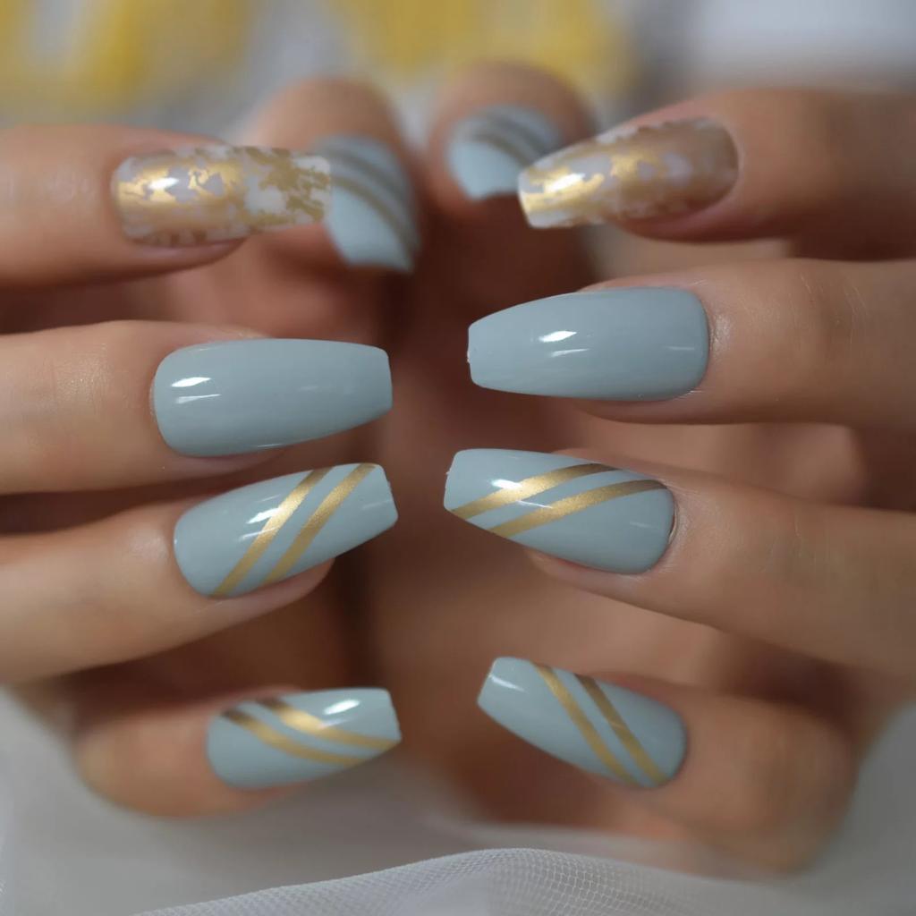 'Gold Foil' Press On Nails