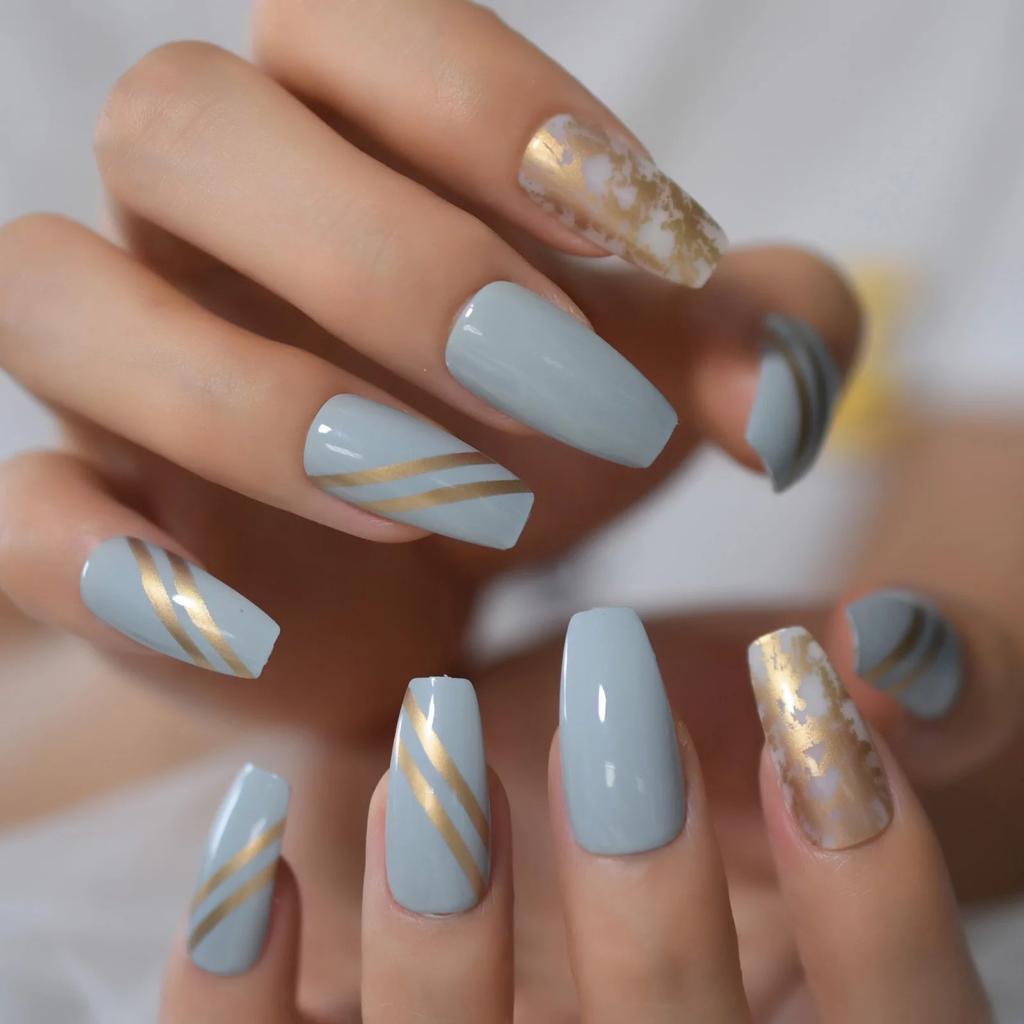 'Gold Foil' Press On Nails