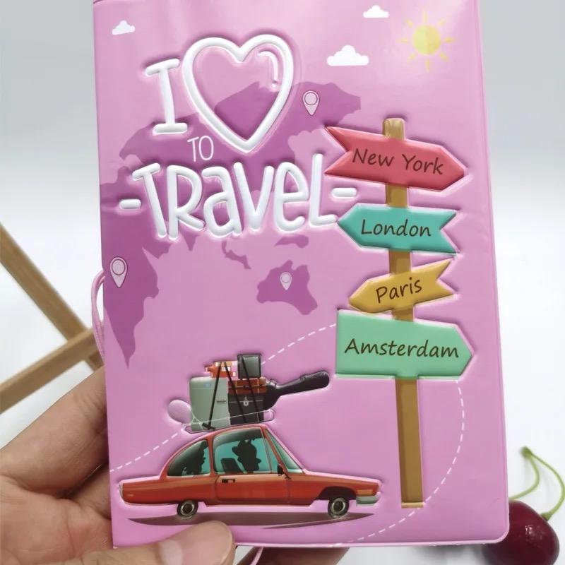 Love To Travel Cartoon Passport Cover