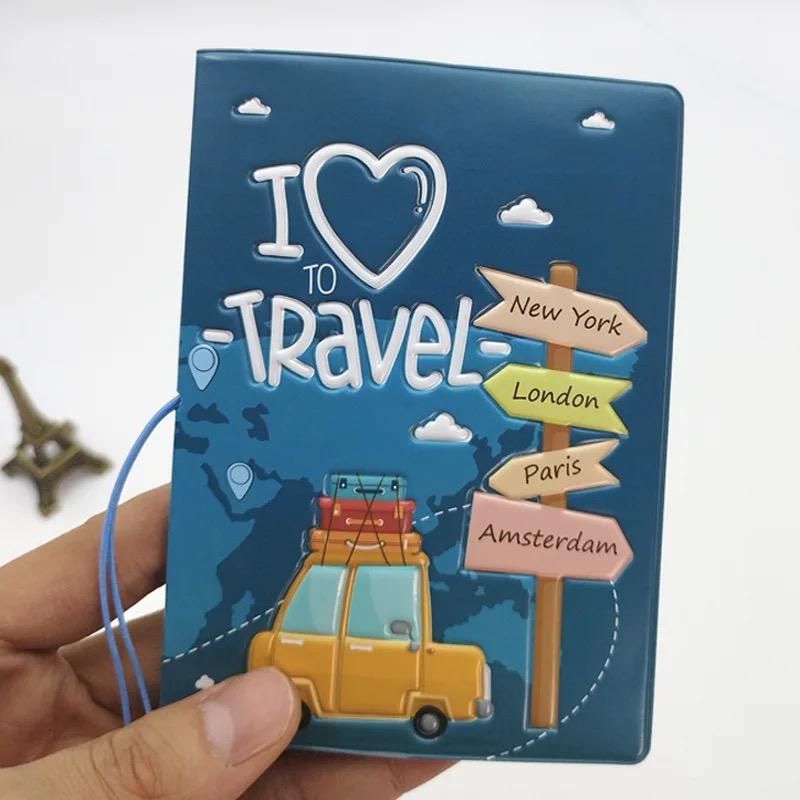 Love To Travel Cartoon Passport Cover