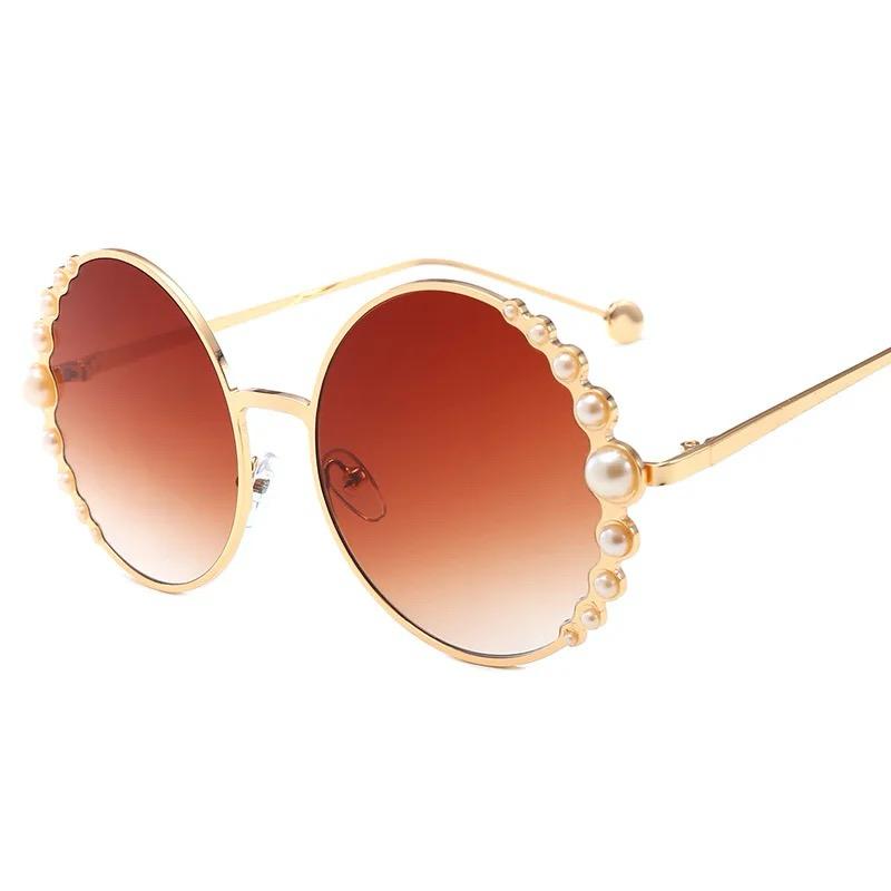 Round Frame Pearl Sunglasses