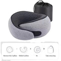 2-in-1 Memory Foam Travel Neck Pillow with Removable Cover & Compact Carry Bag