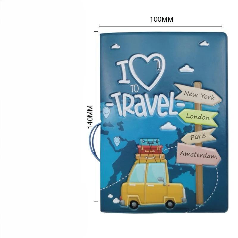 Love To Travel Cartoon Passport Cover