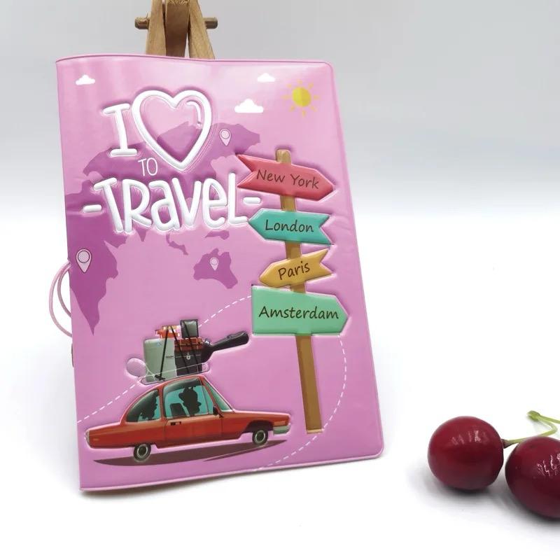 Love To Travel Cartoon Passport Cover