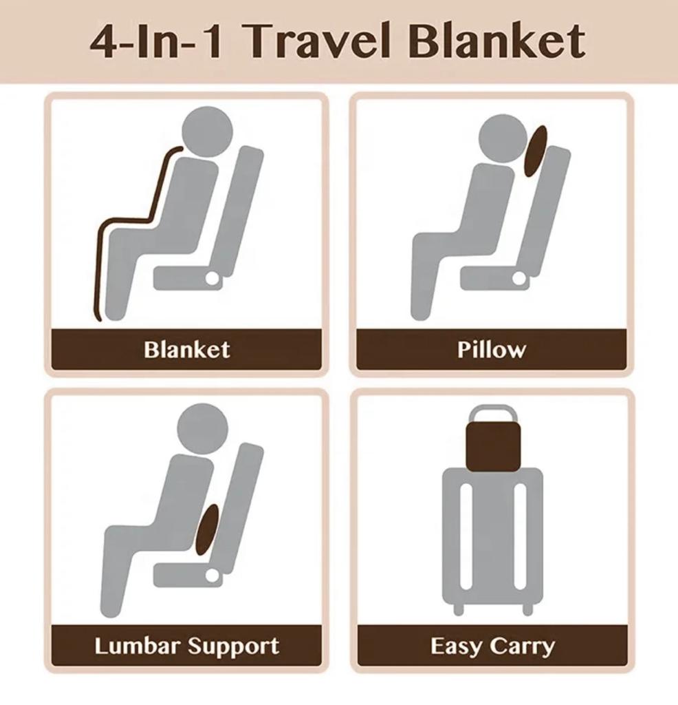 2 in 1 Travel Blanket + Pillow