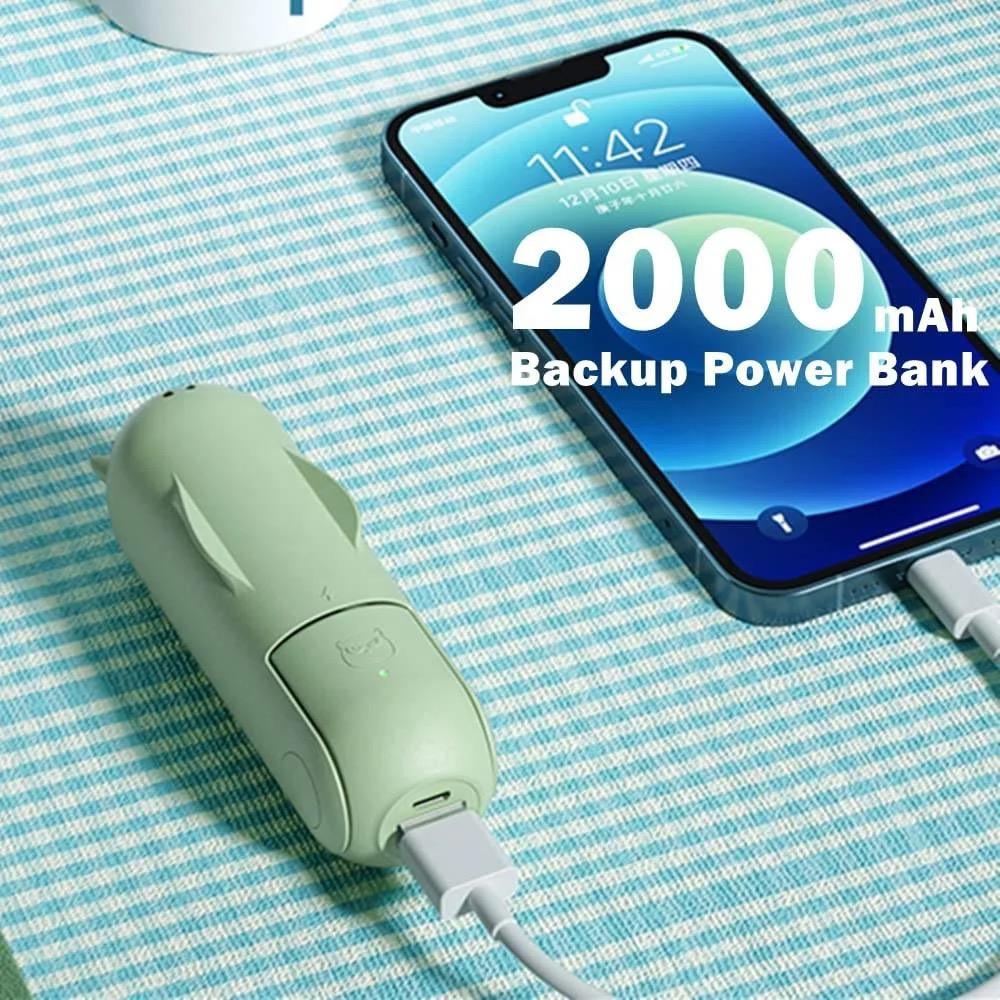 Foldable Handheld Fan + Power Bank