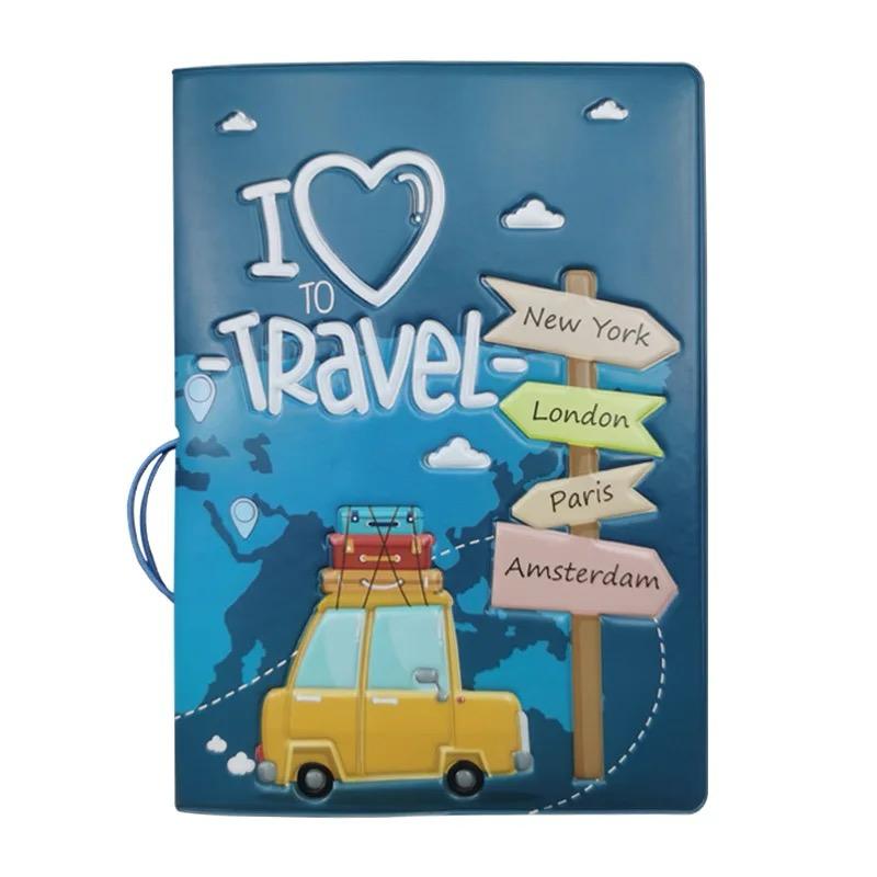 Love To Travel Cartoon Passport Cover