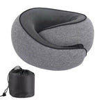 2-in-1 Memory Foam Travel Neck Pillow with Removable Cover & Compact Carry Bag