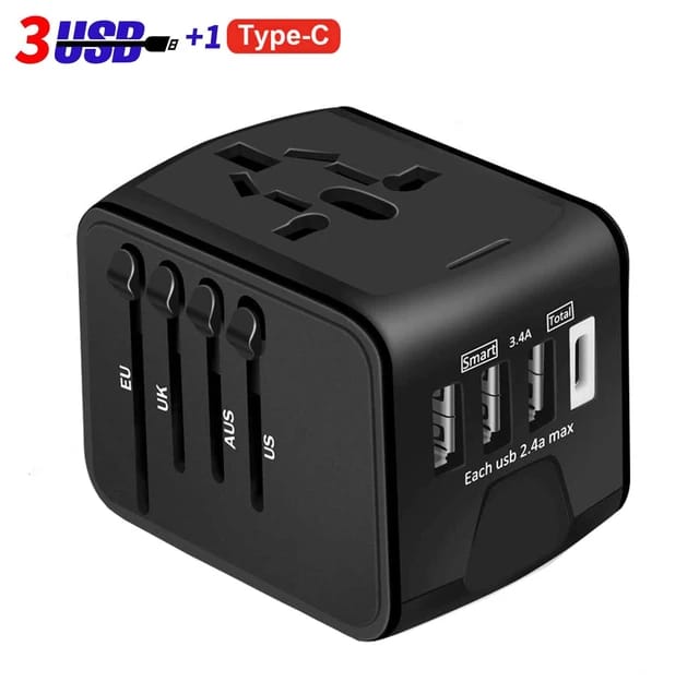 USB International Travel Adapter With Type C