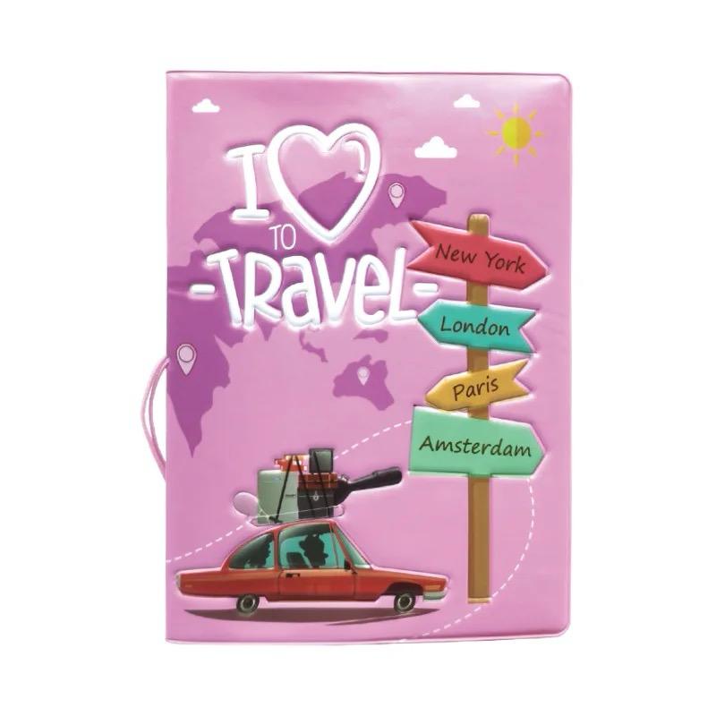 Love To Travel Cartoon Passport Cover