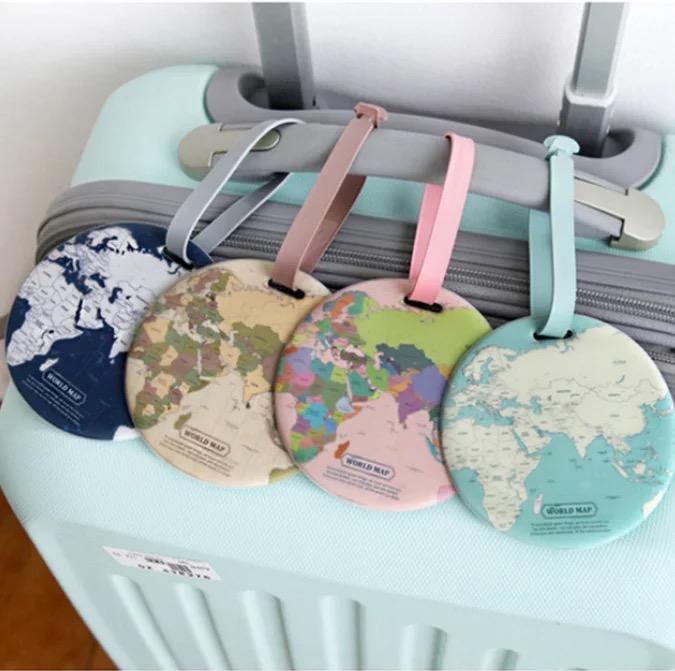 World Map Luggage Tags