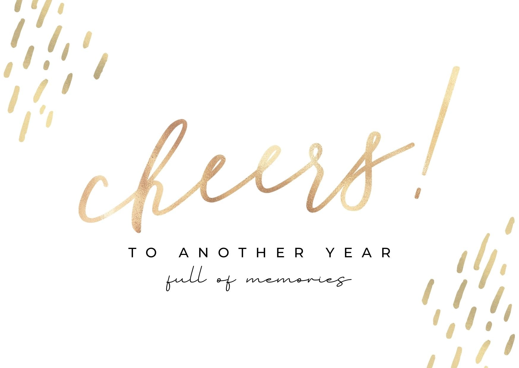 'Cheers to another year' card