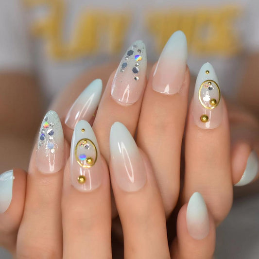 'Golden Rings' Press On Nails